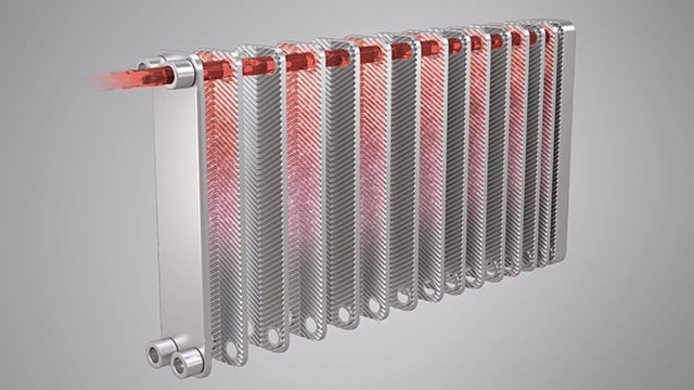 Brazed plate heat exchanger animation 